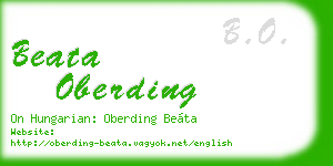 beata oberding business card